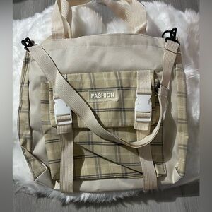 Beige Plaid Women's Bag